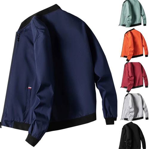 M-4XL Men's Jacket Autumn Thin Long Sleeve Baseball Uniform