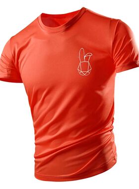 Round-neck short-sleeved men 2024 summer new comfortable