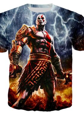 2024 Hot Sale Game God of War 3D Print T-shirt Men Women