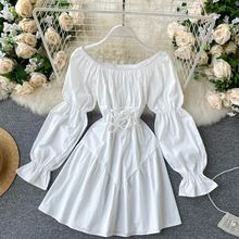 YuooMuoo Autumn Dress Elegant Gothic Women White Black