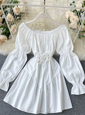 YuooMuoo Autumn Dress Elegant Gothic Women White Black