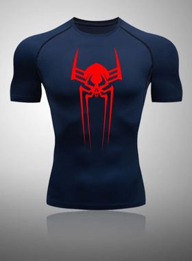 2023 Summer Spider Print Pattern Men's T-shirt Outdoor