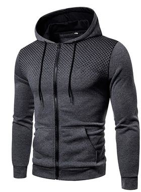 Men's Autumn Hooded Jacket Long Sleeved Pullover Hoodie Zip
