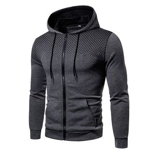 Hooded Jacket Hoodie Zip Pullover Autumn Sleeved Men Long