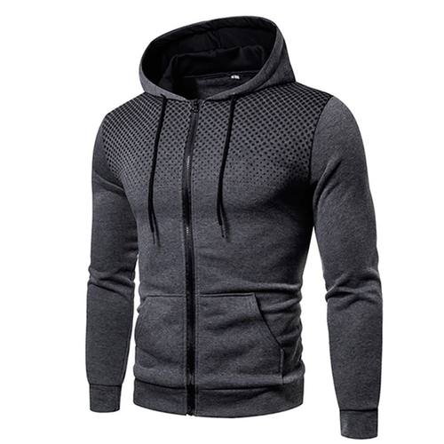 Men's Autumn Hooded Jacket Long Sleeved Pullover Hoodie Zip