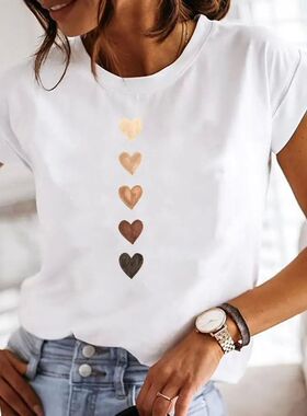 Short Sleeve Casual Ladies Fashion Female Graphic Tee Women