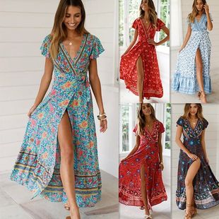 leisure dress holiday print selling sexy Summer long hot