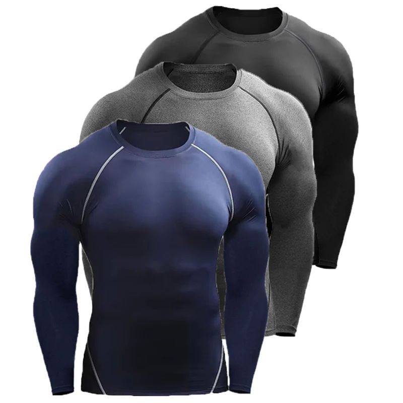 Compression Long Sleeve T Shirt Men Elastic Training