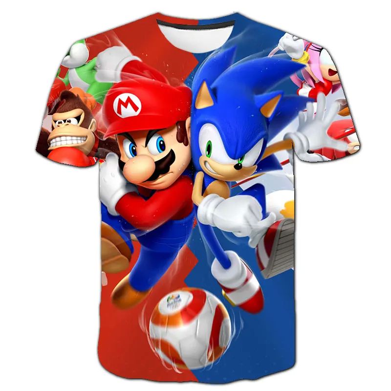 Child Super Mario T-shirts Boy Cartoon Tops Tees Children's