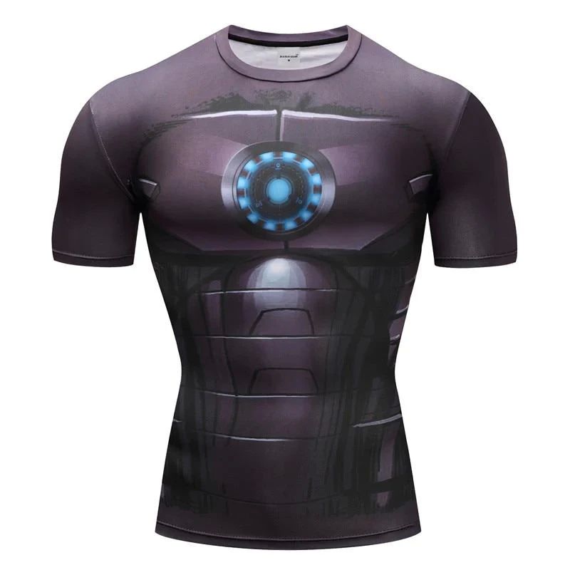 Marvel Iron Man Cosplay Cosplay Short Sleeve Compression
