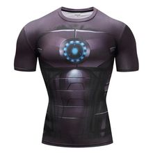 Marvel Iron Man Cosplay Cosplay Short Sleeve Compression