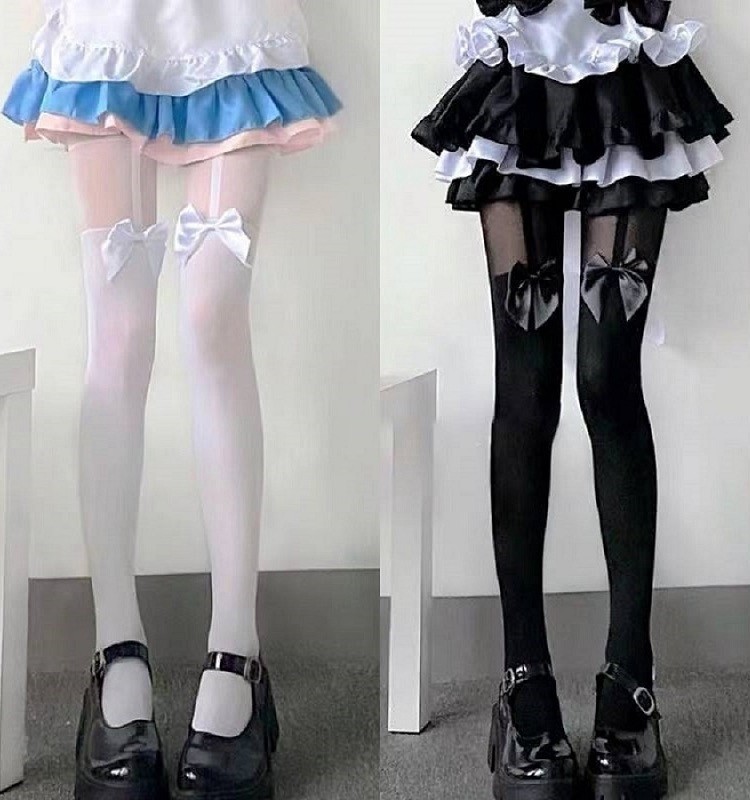 白色丝袜JK萝莉黑丝Lolita日系少女性感纯欲风打底80D舞蹈连裤袜