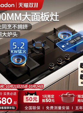 德国BOMADON/波曼登三眼燃气灶双用三头大面板天然气灶灶煤气灶家