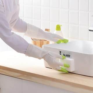 洗碗手套女防水家用清洁家务橡胶乳胶薄款厨房耐用型洗衣服胶皮套