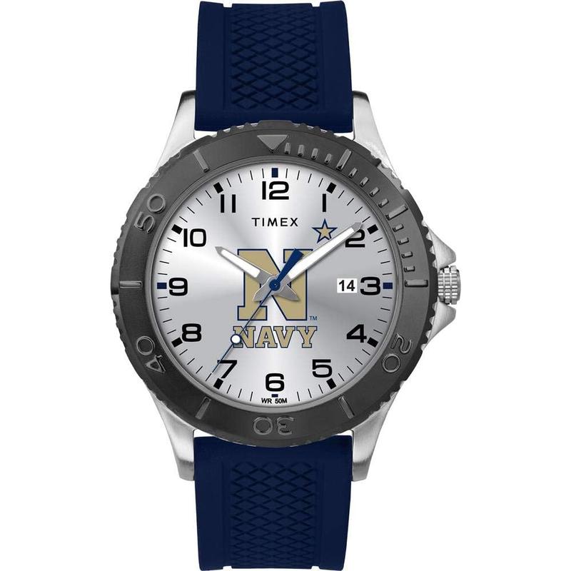 Timex/天美时男士腕表mm银盘蓝硅胶表带运动风防水表