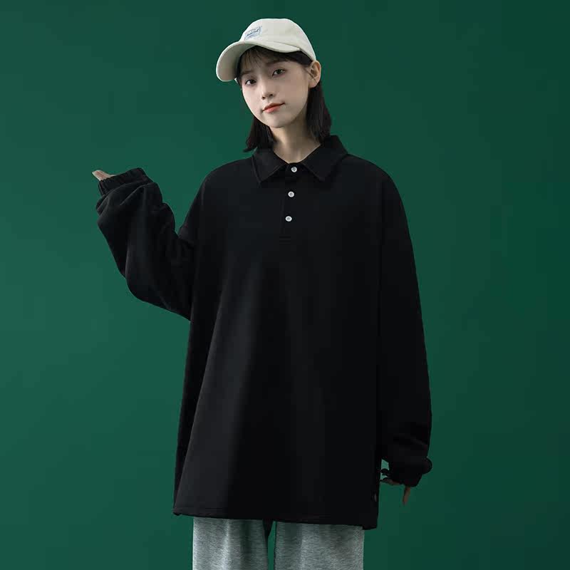 中性风 个性排扣卫衣男女同款翻领潮流百搭外套WY2104 特图片