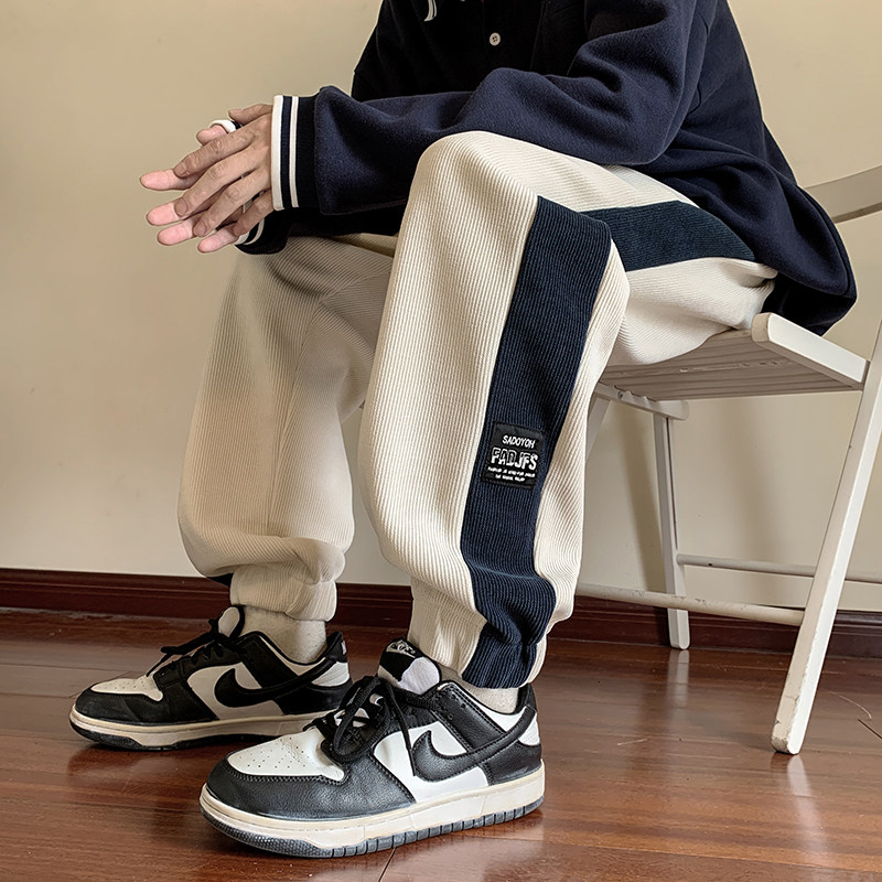 直播品质编织抽绳束脚雪尼尔休闲裤男大码欧棉绒束脚裤K808P50,男装休闲裤,电商A073