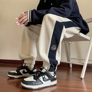 直播品质 编织抽绳束脚雪尼尔休闲裤男大码欧棉绒束脚裤 K808P50图片