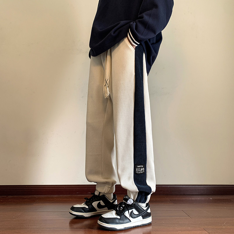 直播品质编织抽绳束脚雪尼尔休闲裤男大码欧棉绒束脚裤K808P50,男装休闲裤,电商A073