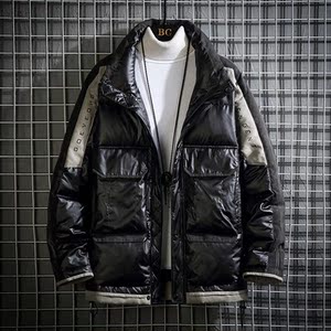 90白鸭绒网格冬季加绒加厚羽绒服 大码男士上衣 有差价Y9801p280图片