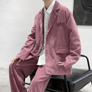 情侣灯芯绒西装韩版宽松气质西服外套 F336P75 控价98图片