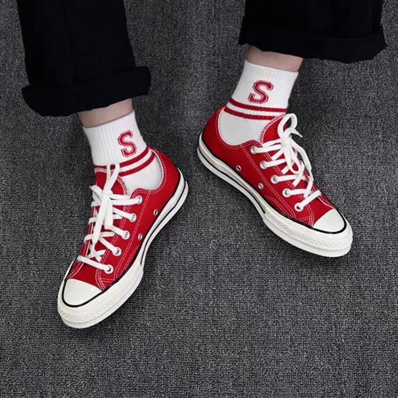 CONVERSE匡威1970S男女三星标低帮经典红色休闲帆布鞋164949C