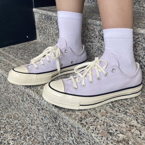 CONVERSE休闲男女低帮紫色帆布鞋