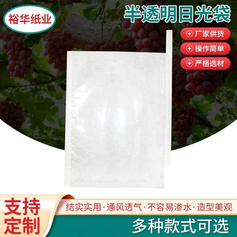 厂家批发半透明葡萄套袋水果包装袋莲雾释迦果套袋防水防虫日光袋