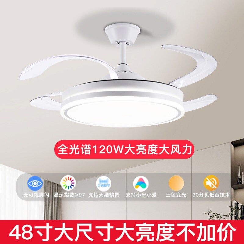 隐形风扇灯2025新款吊扇灯客厅卧吊灯现代简约室餐厅吸顶带电风扇