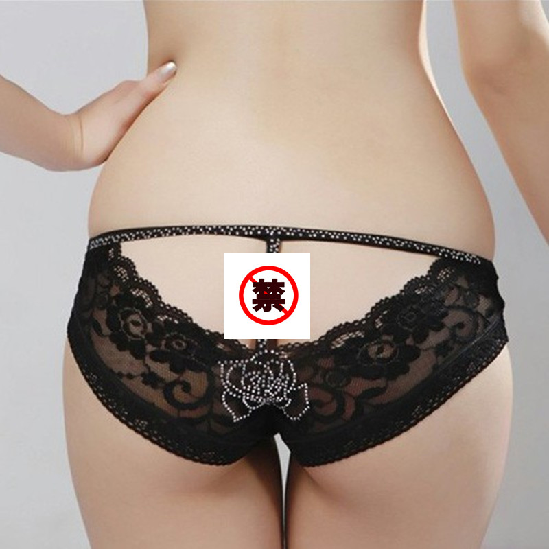 女式性感镂空美臀内裤燃情玫瑰钻饰裤头舒适竹纤维蕾丝三角短裤衩