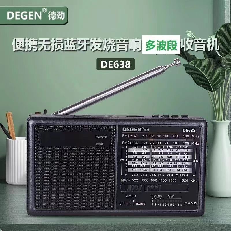 Degen/德劲收音机DE638插卡U盘