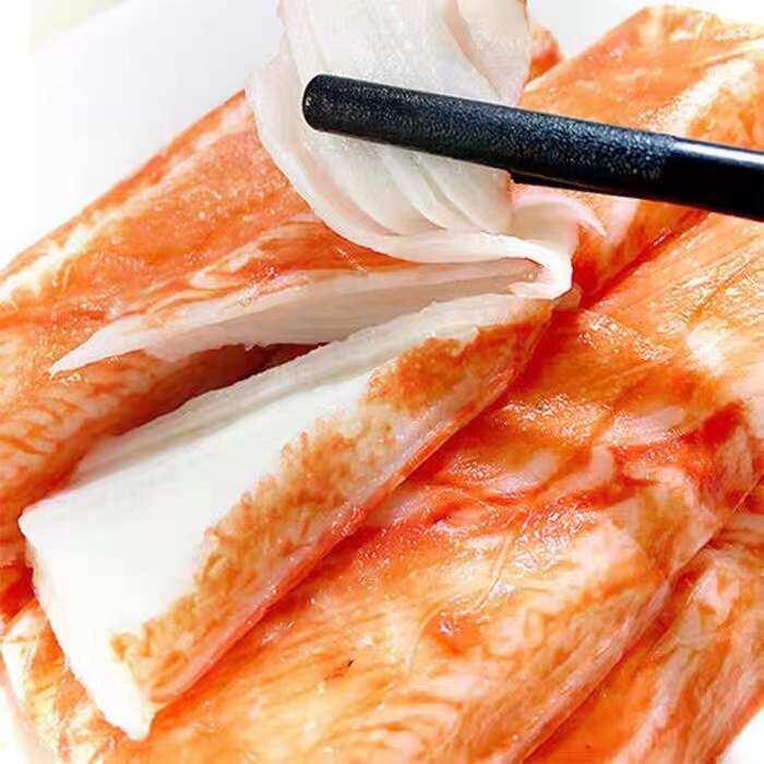 小伙子即食蟹棒韩式蟹足棒寿司火锅食材手撕蟹柳蟹味棒海味零食