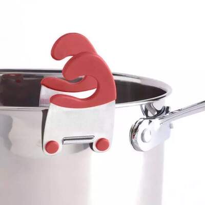 Stainless Steel Pot Clip Scoop Clamp Tongs Holder Pan Spoon