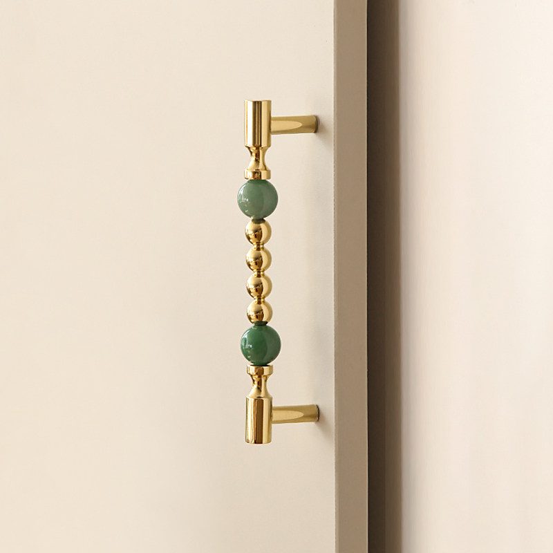 现代简约水晶轻奢高级感黄铜球形橱柜门衣柜子柜门抽屉拉手把手