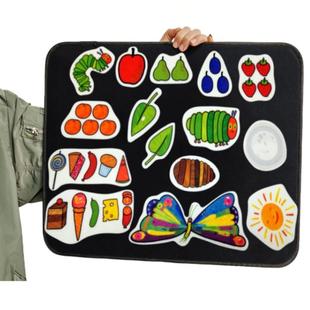 好饿 毛毛虫绘本讲故事拓展教具道具单词亲子游戏早教英语毛毡卡