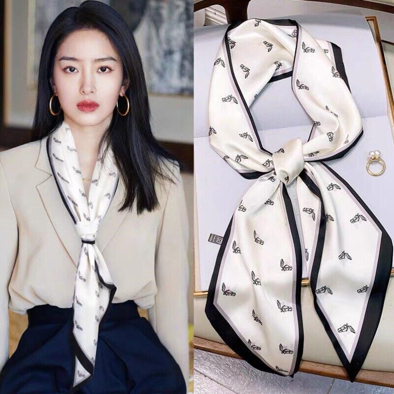 颈饰丝巾系脖领带式长条女款颈带女士高级感搭配衬衫衬衣西装领巾