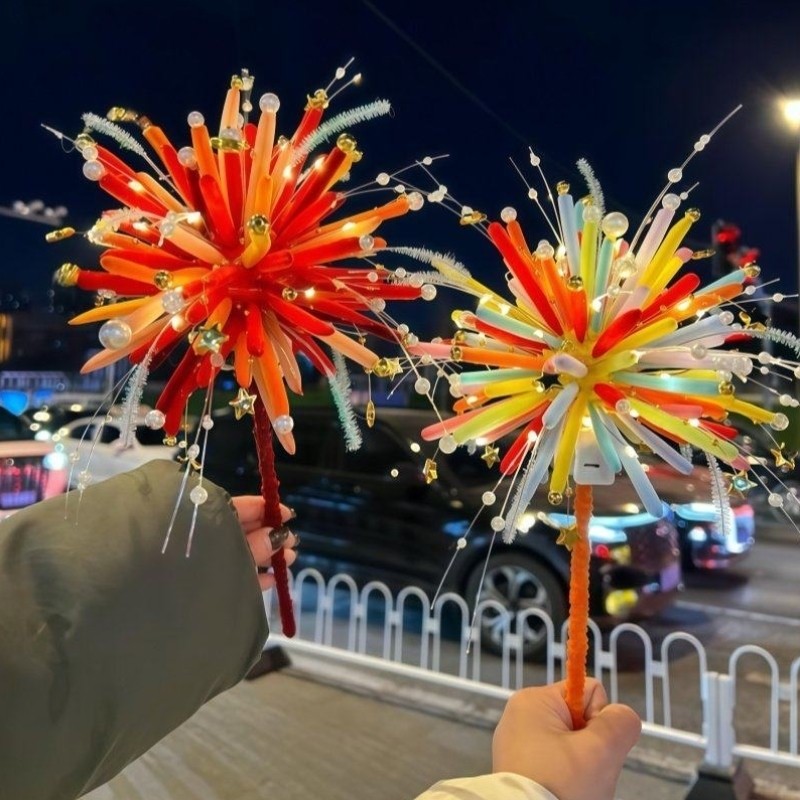 七彩扭扭棒烟花灯新年手工diy材料包发光新年装饰头饰出片神器女,节庆用品/礼品,灯笼材料包,淘宝优惠券,粉丝福利购,淘宝优惠卷