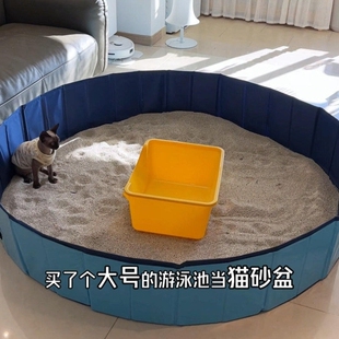 出远门猫砂盆超大号防外溅防水可携式简易猫沙盆临时猫盆厕所猫屎
