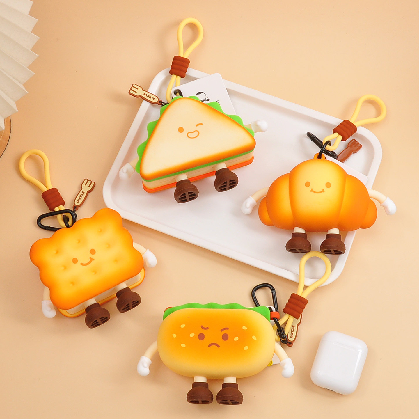 Q版大叔下午茶儿童可爱钥匙零钱耳机迷你小包挂件女生卡通收纳包