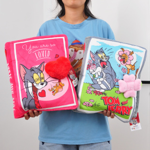 正版猫和老鼠周边摆件汤姆杰瑞鼠经典漫画书本抱枕靠坐垫女友礼物