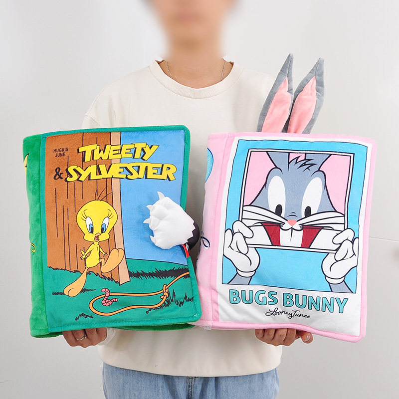 兔巴哥毛绒书本抱枕沙发靠背玩偶