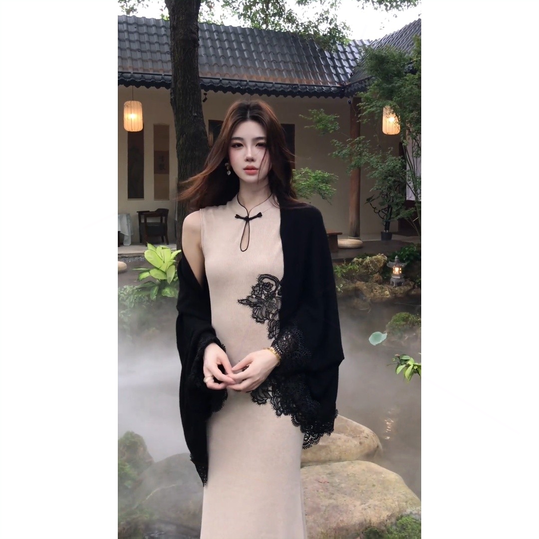 新中式国风秋季新款无袖旗袍连衣