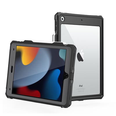 IP68级别防水适用于2021/iPad第九代10.2英寸平板电脑保护套透明7/8/9全包壳膜一体防摔防尘防雪户外防滑边框
