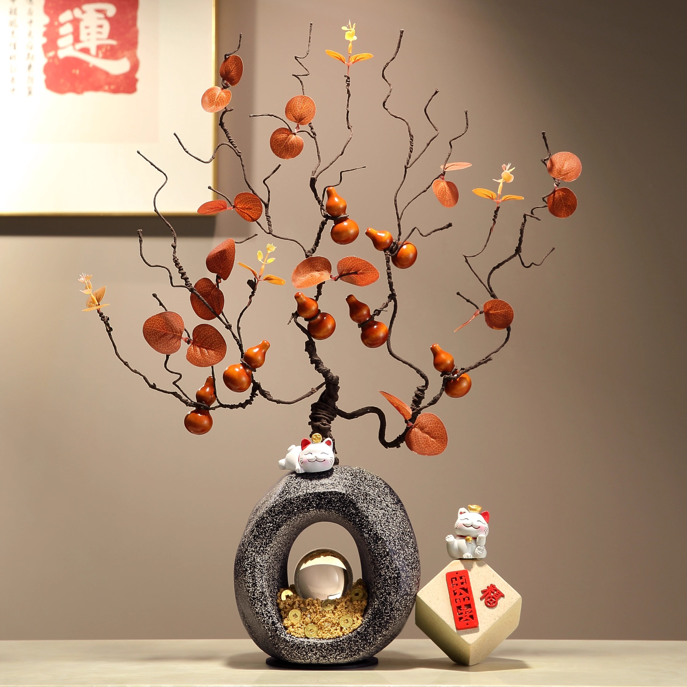 陶瓷时来运转主级插花花瓶