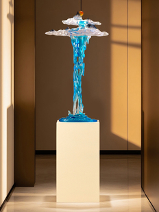 入门玄关屏风流水假山造景客厅电视柜竖高落地办公室店铺大型摆件