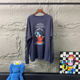 宽松vtg长袖 魔法米奇洗水做旧高街秋季 T恤男女 Michael美式 Saint