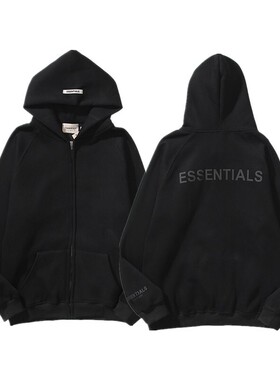 秋冬复线ESSENTIALS拉链开衫卫衣男女休闲宽松情侣装潮牌FOG外套