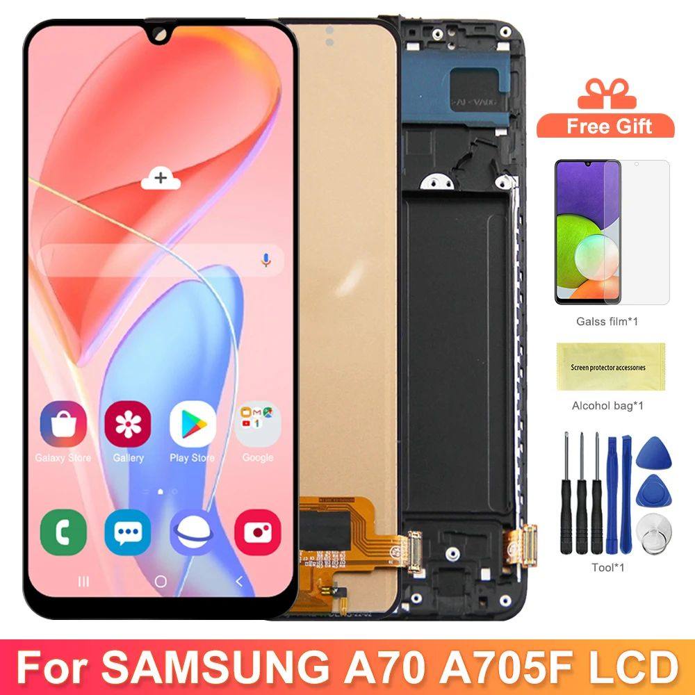 A70 SM-A705F A705FN/DS Display Screen With Frame For Samsung