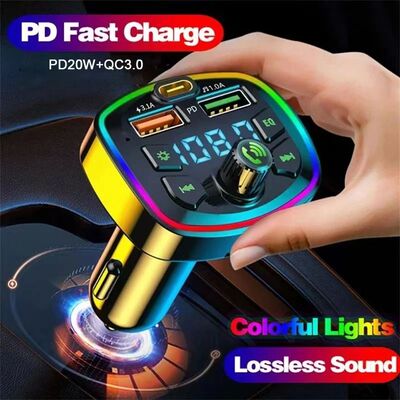 Car Charger FM Transmitter Bluetooth5.0 Hands Free True 3.1A
