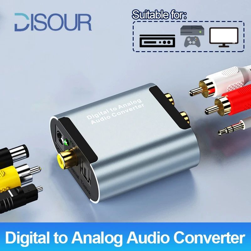 DISOUR Mini S/PDIF TOSLINK Digital to Analog Converter Coaxi